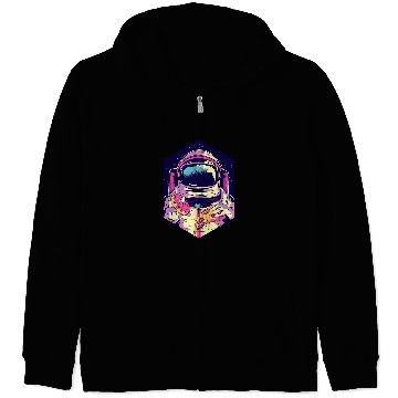 Discover Astronauts Loves Pizza Space Science Astronomy Apparel Zip Hoodies