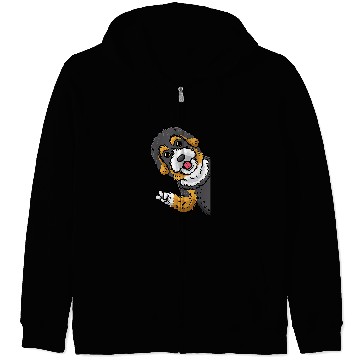 Discover Bernedoodle Dog From Side Zip Hoodies