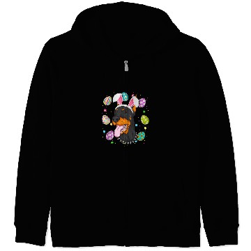 Discover Dog Doberman Easter Egg Lover Bunny Ear Doberman Dog Face Easter Sunday Zip Hoodies