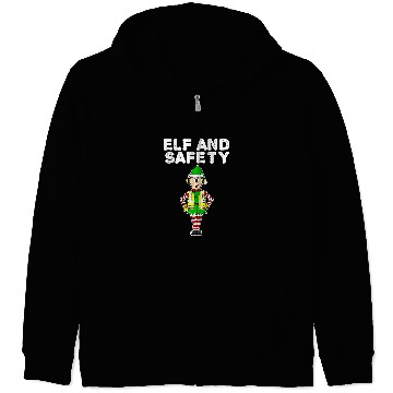 Discover Elf and Safety Work Christmas Party Construction Worker Zip Hoodies