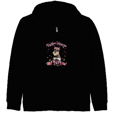 Discover Dog Schnauzer Womens Cute Schnauzer Mom Flower Dog Zip Hoodies