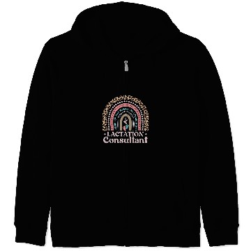 Discover Lactation Consultant Leopard Rainbow Breastfeeding Counselor Zip Hoodies