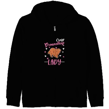 Discover crazys Groundhog lady Groundhog Girl Zip Hoodies