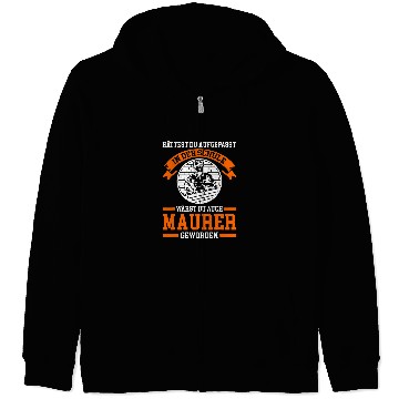 Discover Mens Brick construction site construction worker raw builder Zip Hoodies