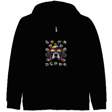 Discover LGBT Pride Pointer Gay Pride Month Dog Rainbow Lesbian Zip Hoodies