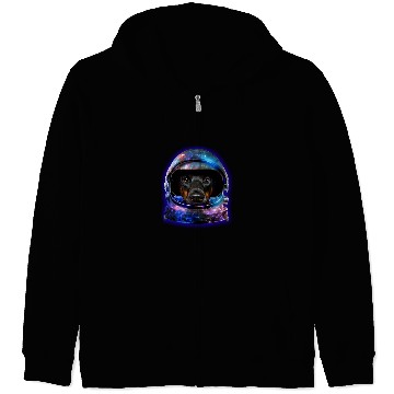 Discover Dog Doberman in Space Galaxy Astronaut Helmet Dog Zip Hoodies