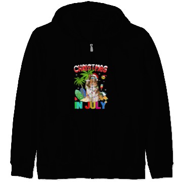 Discover Dog Shetland Sheepdog in Santa Hat Sunglasses Christmas In July Zip Hoodies