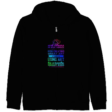 Discover Art class is about using art to create great kids Zip Hoodies