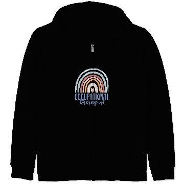 Discover Occupational Therapy Worker OT Boho Rainbow Retro Zip Hoodies
