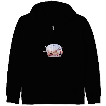 Discover Bottle with sand and seashells illustration Zip Hoodies