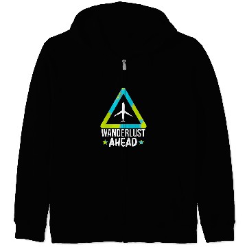 Discover Artistic Wanderlust Ahead Illustration Zip Hoodies