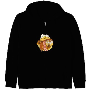 Discover Food Landscape Bacon Egg Waffle Zip Hoodies
