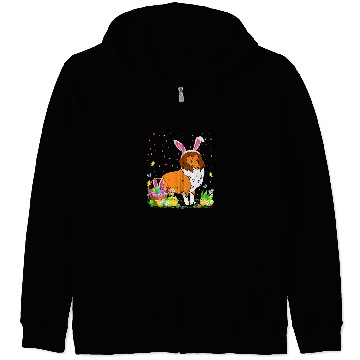 Discover Easter Collie Dog Bunny Egg Hunting Collie Easter Sunday Zip Hoodies