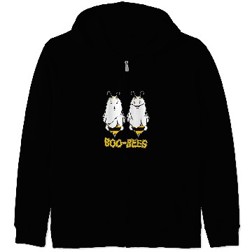 Discover Halloween Boo Bees Pun Funny Cool Zip Hoodies