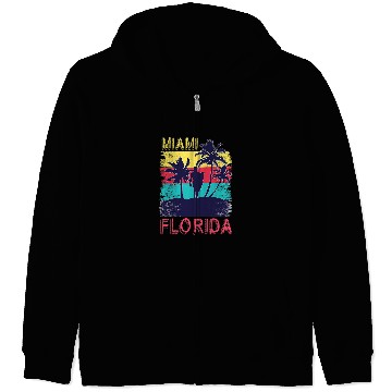 Discover Surf Life Retro Summer Surfing South Beach Tropical Miami Florida Zip Hoodies