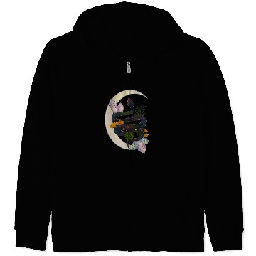 Discover Crystal Moon Serpent Zip Hoodies