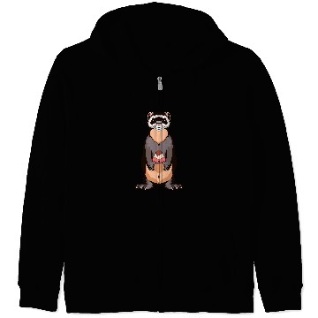 Discover Ferret with ice creams funny illustration Zip Hoodies