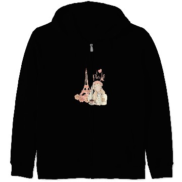 Discover I Love Paris Eiffel Tower Traveler Girl Zip Hoodies