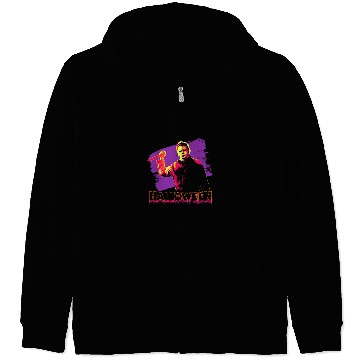 Discover Halloween Michael Myers Neon Portrait Zip Hoodies