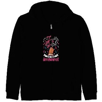 Discover Groundhog Girl Marmot Woodchuck Zip Hoodies