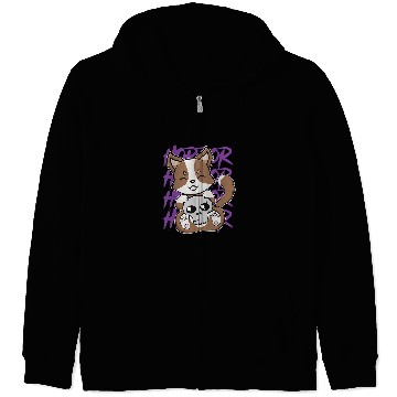 Discover Cute Australian Shepherd With Magic Item For Witchcore Zip Hoodies
