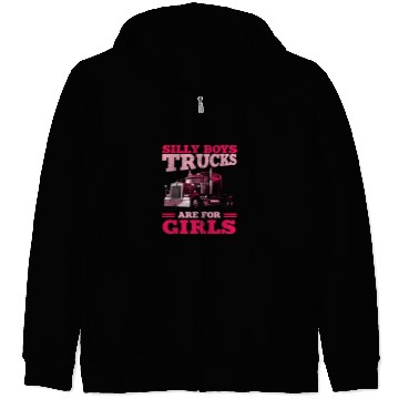 Discover Trucker Gifts Tractor Trailer 18 Wheeler Trucks For Girls Zip Hoodies