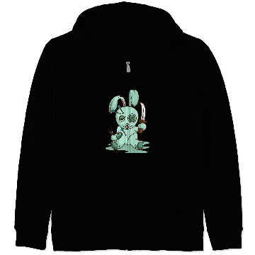 Discover Rabbits Kawaii Pastel Goth Bunny Voodoo Occult Rabbit Aesthetic Zip Hoodies