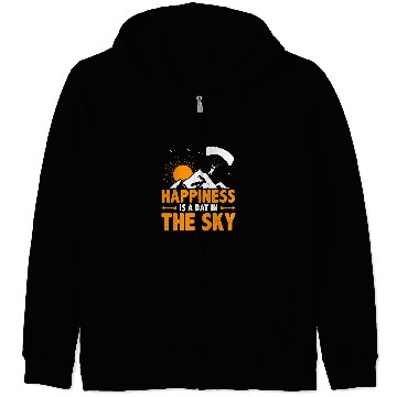 Discover Skydiving Gift Happiness Is A Day In The Sky Paragliding Paraglider Skydive Zip Hoodies