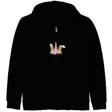 Discover Funny Easter Bunny Rabbit Unicorn Zip Hoodies