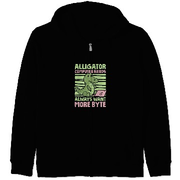Discover Funny Alligator Lover and Computer Nerd Crocodile 1 Zip Hoodies