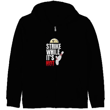 Discover Bowling Gift Illustration Joke Pun Bowling Zip Hoodies