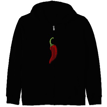 Discover Chili pepper illustration Zip Hoodies