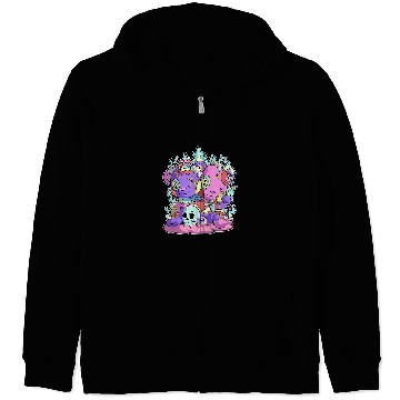 Discover Funny Bear Kawaii Pastel Goth Teddy Bear Skull Flames Eyes Cute Bears Zip Hoodies