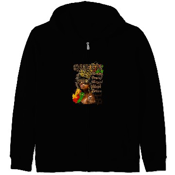 Discover Leopard Afro Woman Juneteenth Celebrating 1865 Black Queen Zip Hoodies