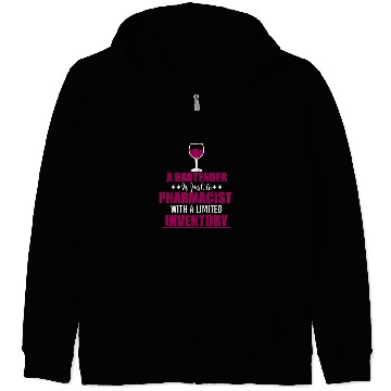 Discover Funny Bartending A Bartender Is Just A Pharmacist Cocktail Zip Hoodies