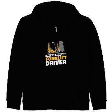 Discover Forklifter Cool Logistics Certified Forklift Operator Zip Hoodies