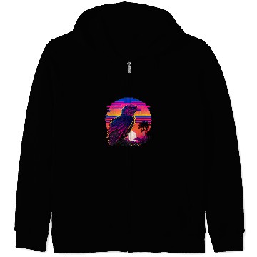 Discover Retro Aesthetic Bald Eagle Zip Hoodies