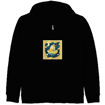 Discover Surrealism Japanese Painting Banana Pudding Zip Hoodies