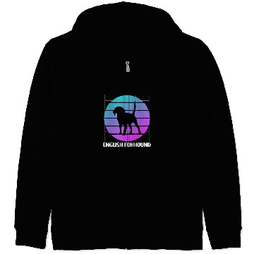 Discover Retro English Foxhound Dog Lover Zip Hoodies