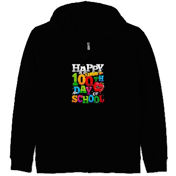 Discover Happy 100th Day Of School Apple  Teacher Student Zip Hoodies