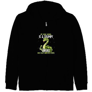Discover Snake Lover My Spirit Animal Is A Grumpy Snake Zip Hoodies