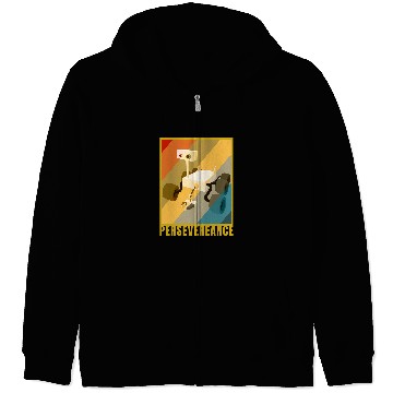 Discover Colonize Mars Perseverance Rover Retro Portrait Space Lover Zip Hoodies