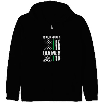Discover Tractor driving Patriotic American Flag Tractor So God Made A Farmer Zip Hoodies