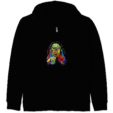 Discover Cocker Spaniel Artwork Painting Zip Hoodies