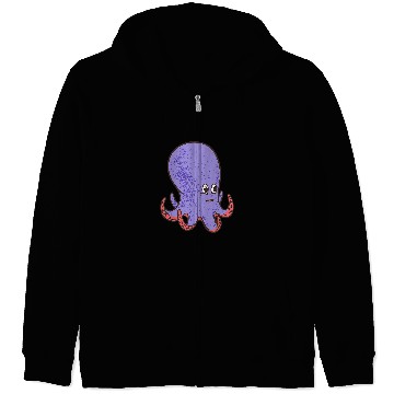 Discover Octopuss Lover Cute Purple Smiling Octopus Zip Hoodies