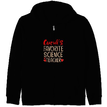 Discover Cupids Favorite Science Teacher Funny Valentines Day Zip Hoodies