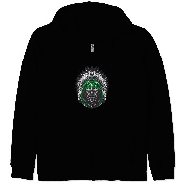 Discover Gorilla Indian Aztec Illustration Zip Hoodies
