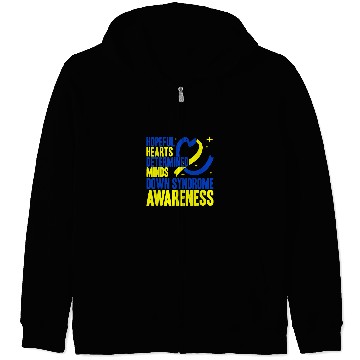 Discover Hopeful Hearts Determined Minds Down Syndromes Awareness Zip Hoodies
