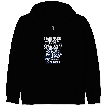 Discover State Police motorcyclists and bikers Zip Hoodies