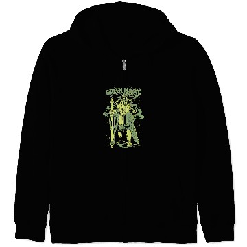 Discover Green Magic cool wizard 90s illustration Zip Hoodies